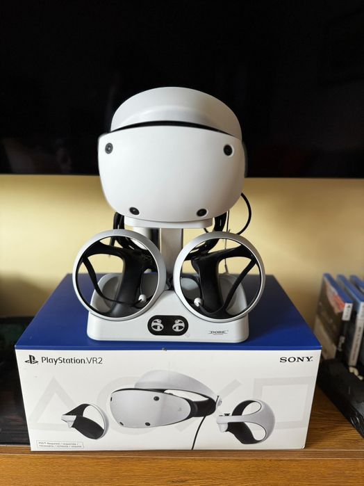 SONY PlayStation VR2 Gogle VR, stacja ładowania, podstawka Dobe