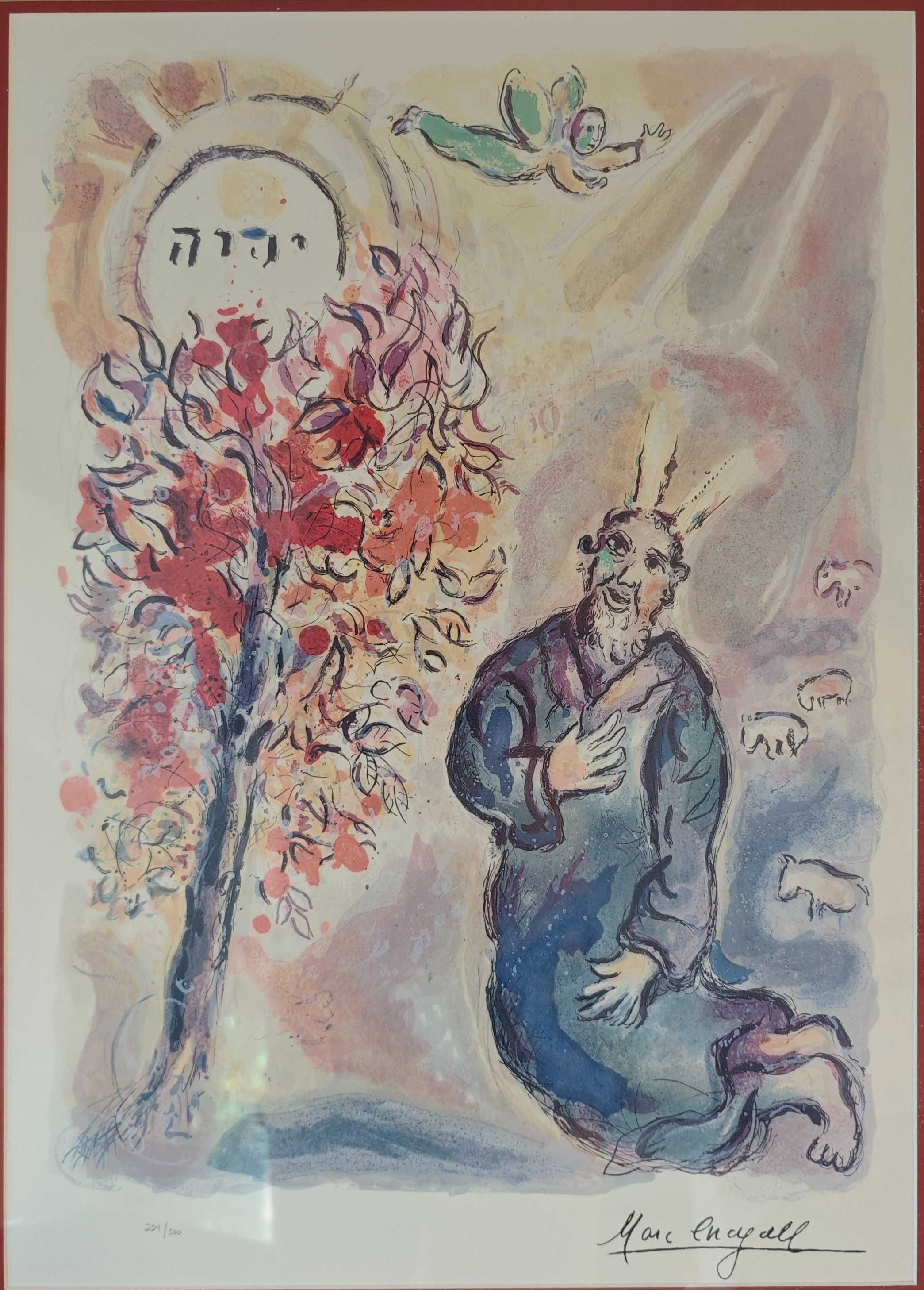 Marc Chagall Mojzesz i Gorejacy krzew sygn. limitowana litografia