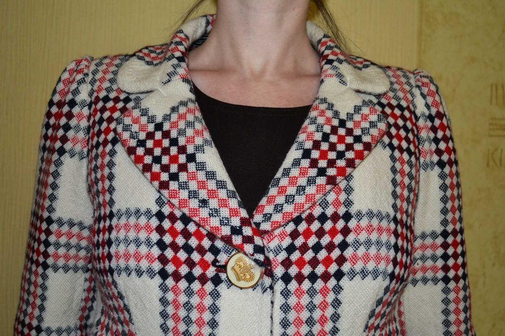 Шерстяное пальто в клетку Juicy Couture