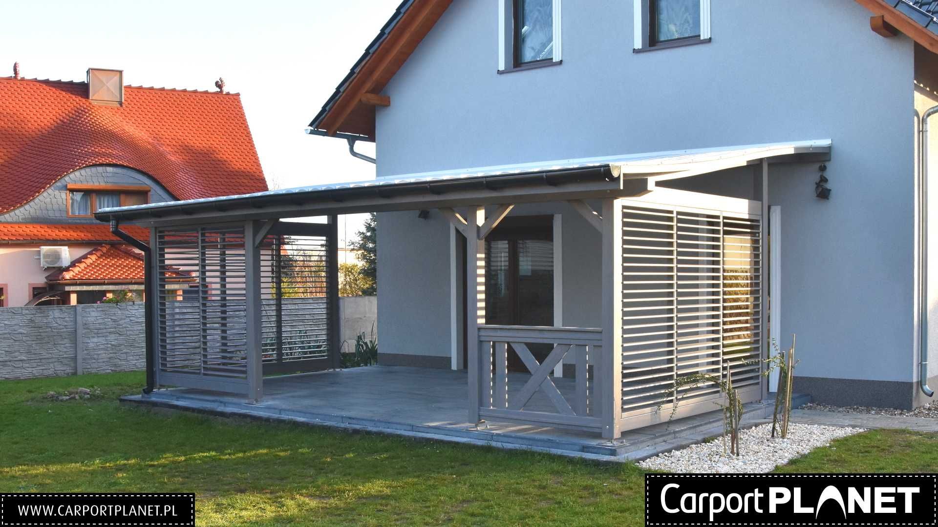 Pergola tarasowa zadaszenie tarasu z drewna BSH