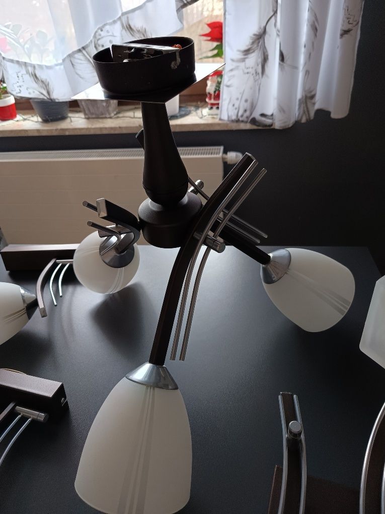 Lampy żyrandol, kinkiet w bdb stanie bez uszkodzeń