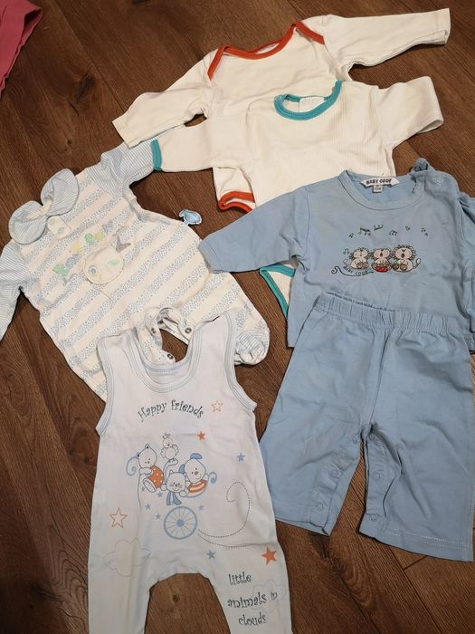 Zestaw śpioszki śpiochy, body 56-62