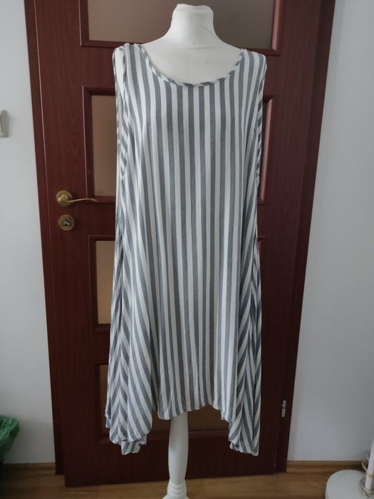 Sukienka tunika w paski Rayon XL