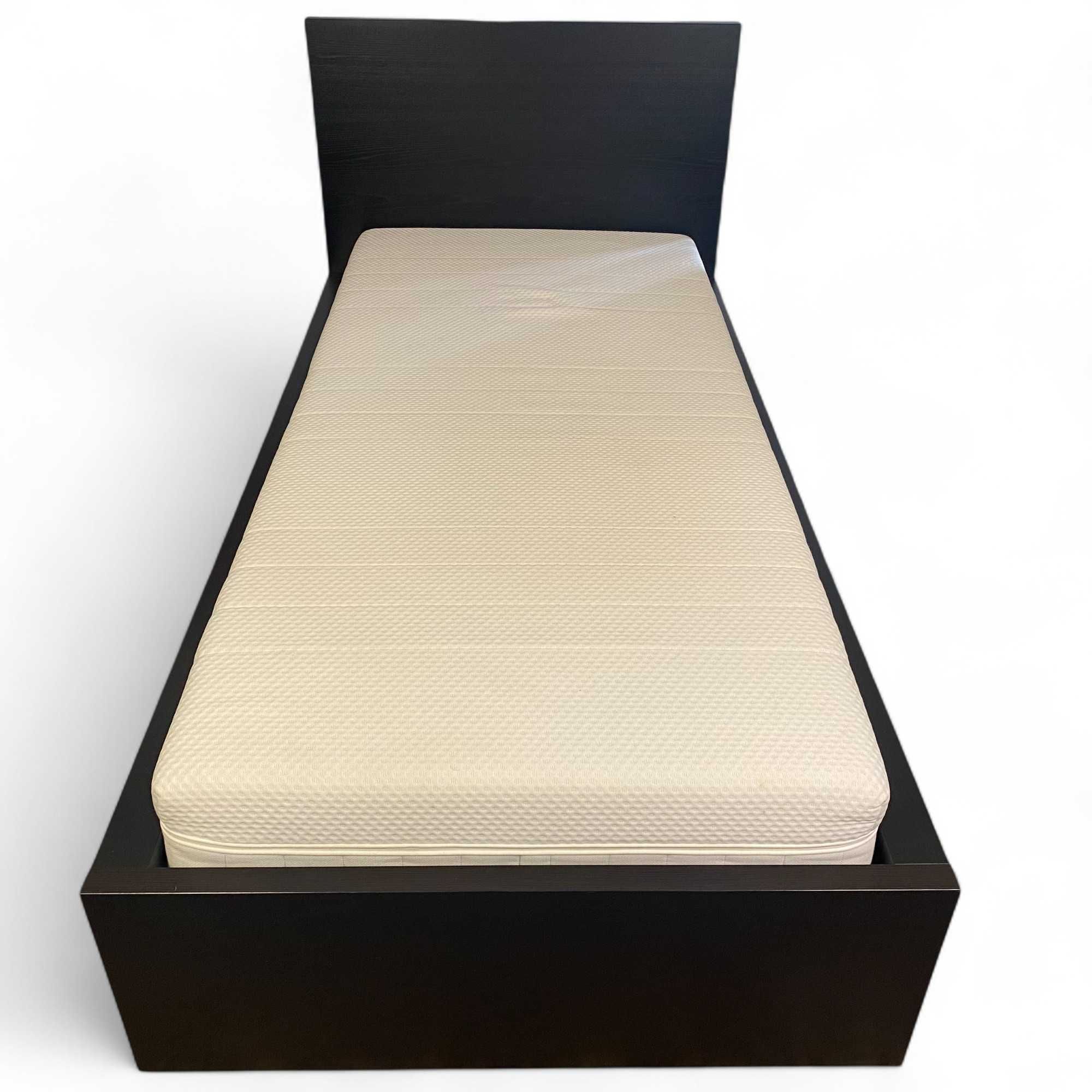 Łóżko IKEA Malm 90x200 cm z regulowanym stelażem, czarne
