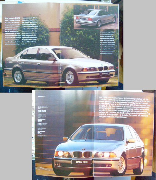 BMW 1996 (2/95) 3 E36, 5 E34, 5 E39, 7 E38, 8 E31 prospekt 24 str. BDB