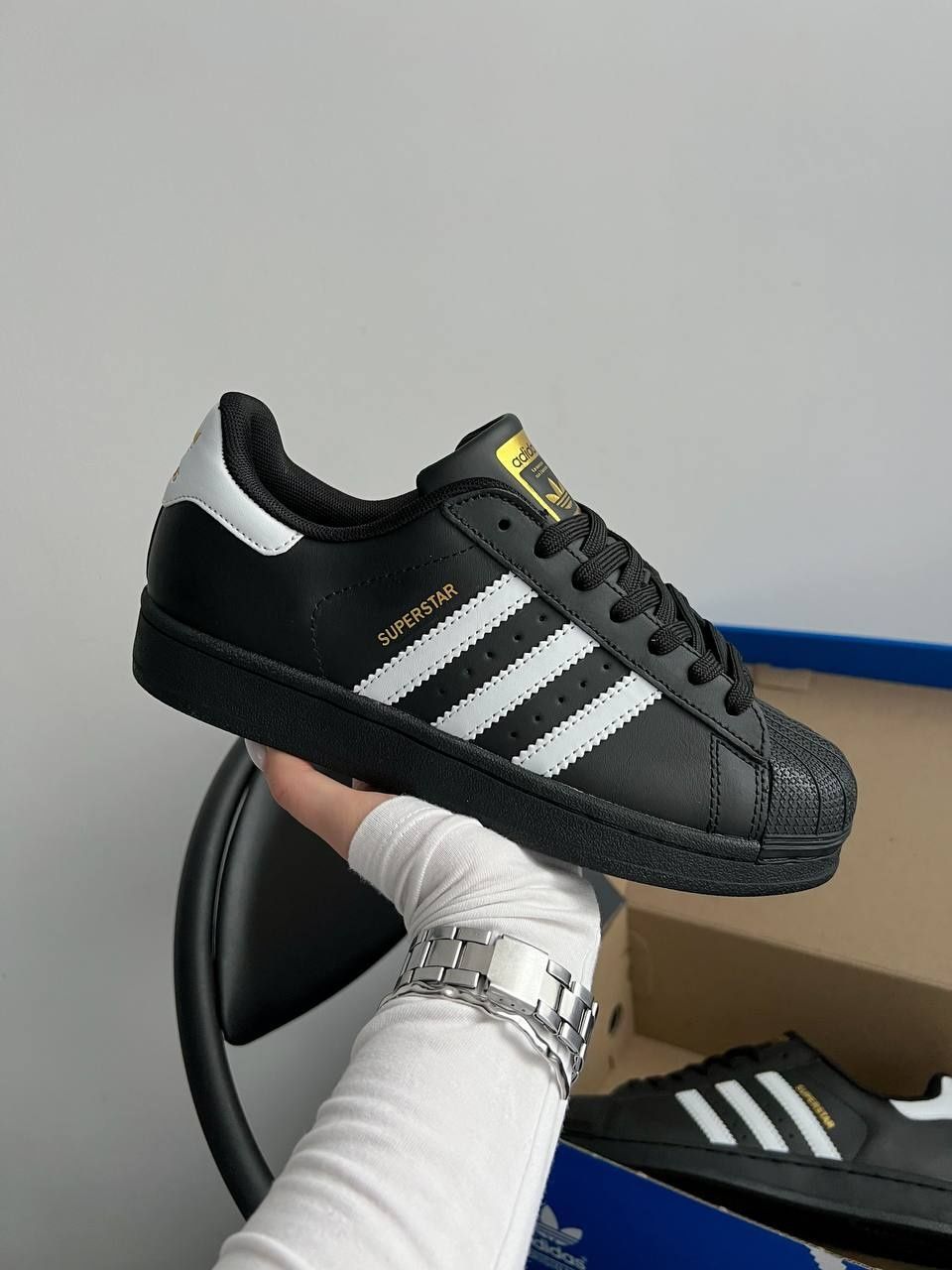 Жіночі кросівки Adidas Superstar black/кросівки адідас суперстари