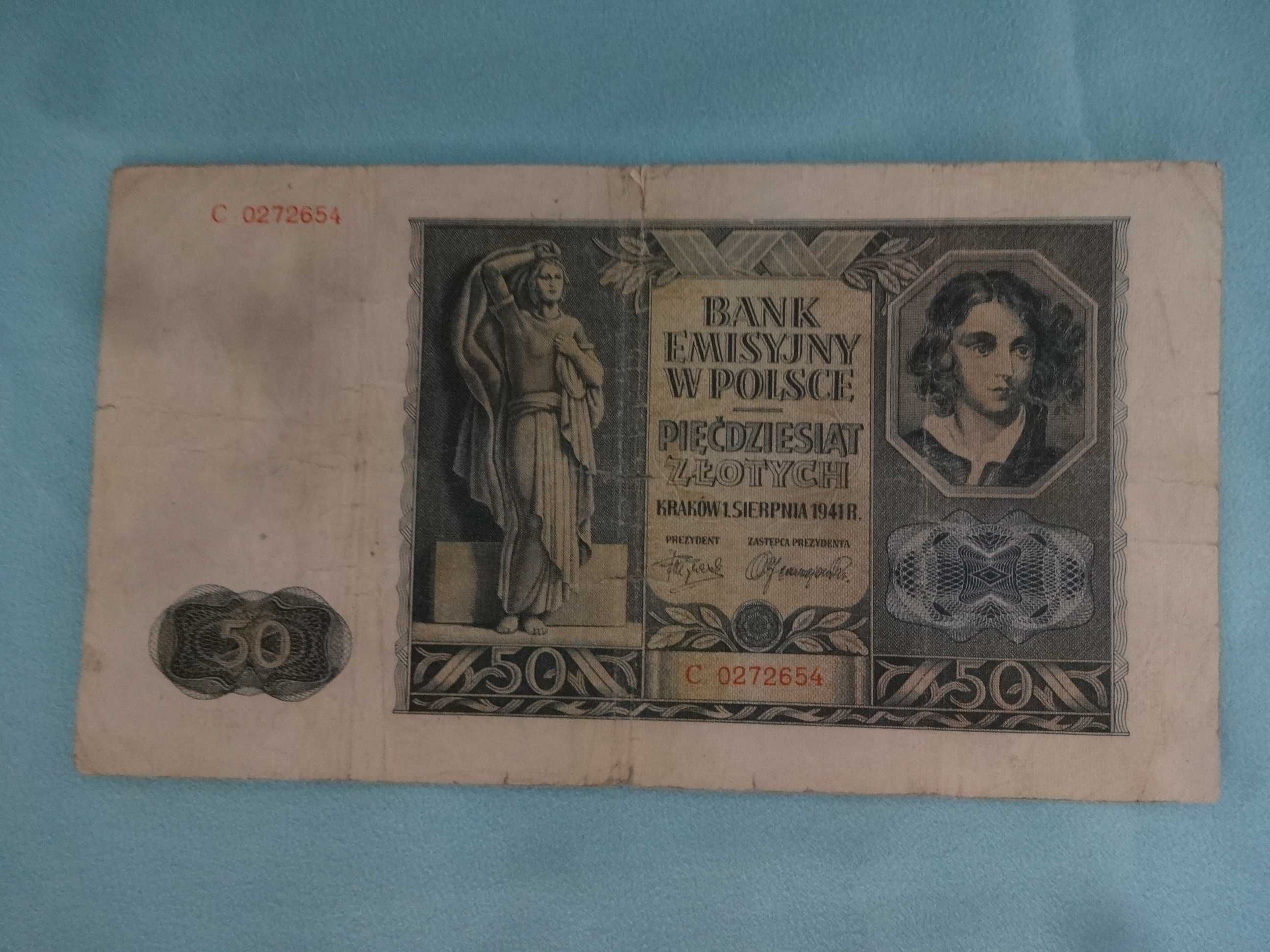 Banknot 50 Zlotych 1941 seria C (jak na fotki)