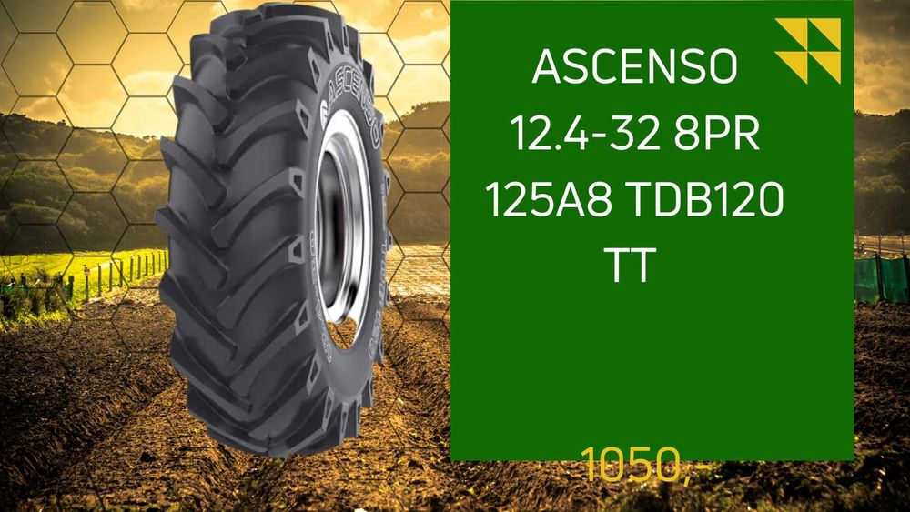 NOWE OPONY ASCENSO 12.4-32 8PR 125A8 TDB120 TT opona Ascenso