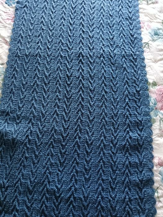 Manta azul lã feita á mão