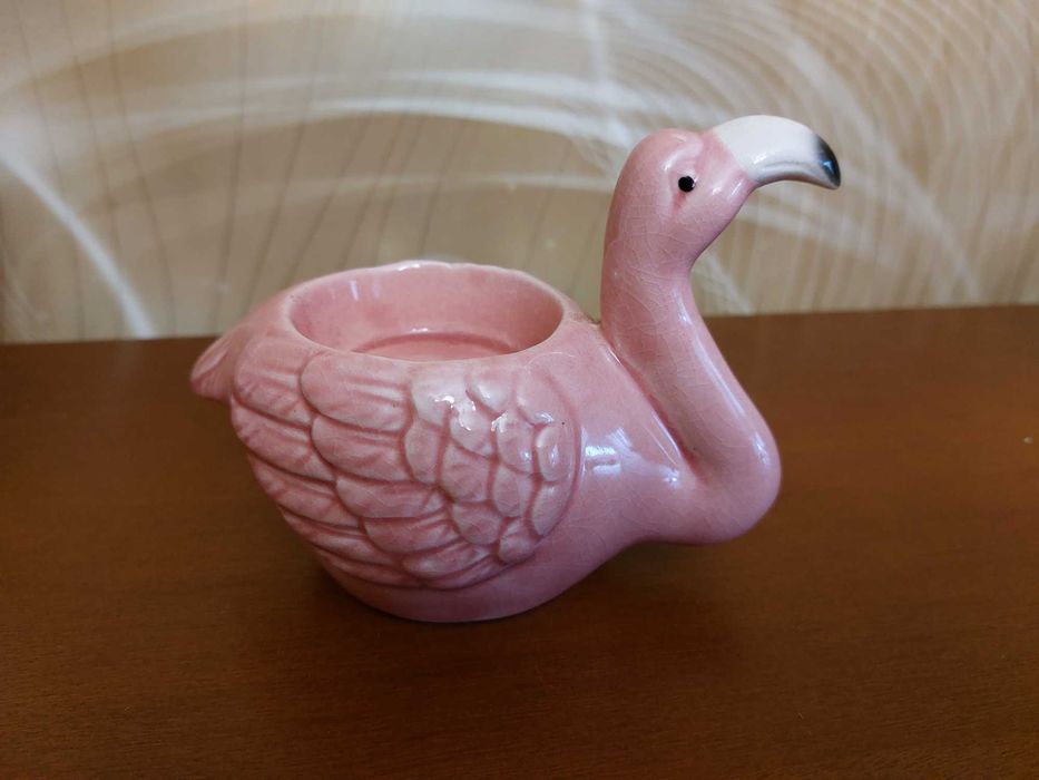 Świecznik ceramiczny ptak flaming