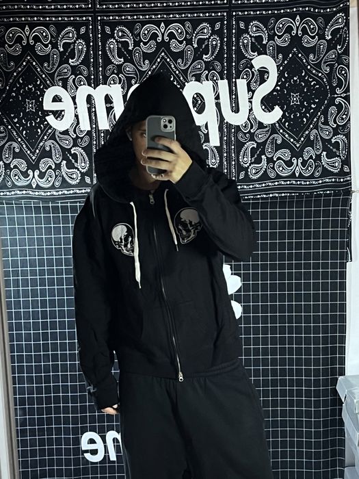 Зипка худи Number Nine Douvle skull Archive drip 999 rick Japan