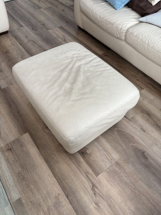 Sofá de pele 3 lugares beje Divani & Divani