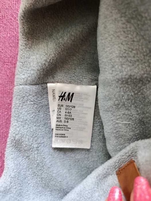 Czapka szara H&M , ciepła na polarku