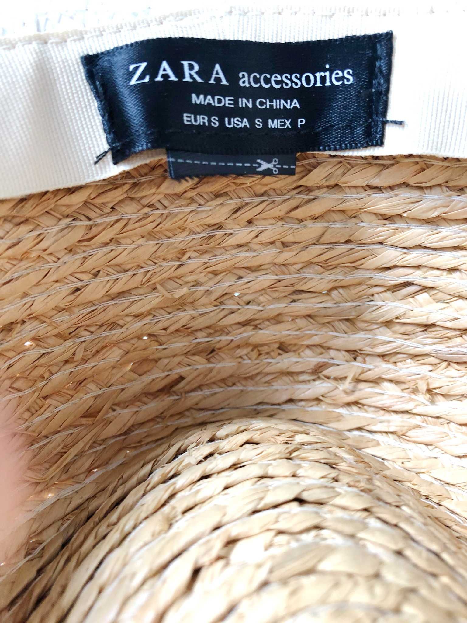 Chapéu em palha com fita de gorgorão - Zara