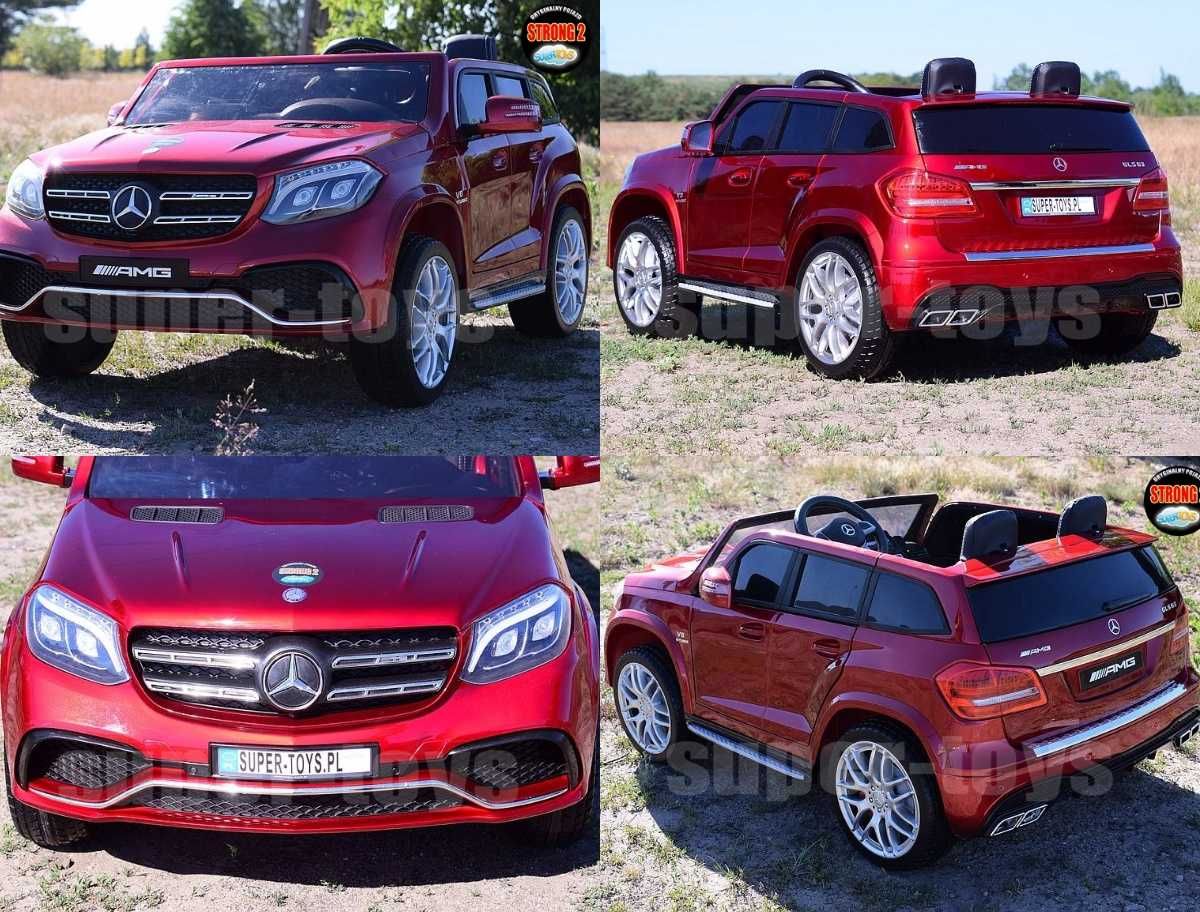 Auto MERCEDES GLS 63 z 4 SILNIKAMI DLA 2 DZIECI z miękkimi kołami EVA