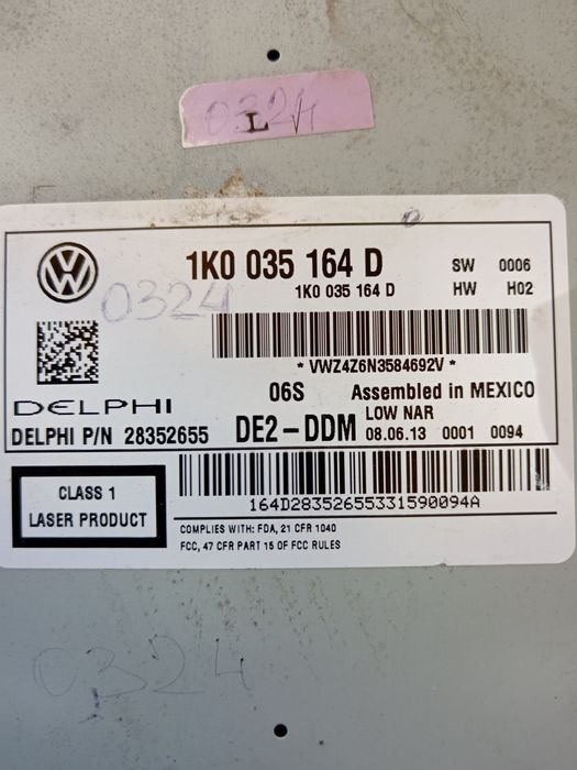 Автомагнитола vw Delfphi DE2-DDM