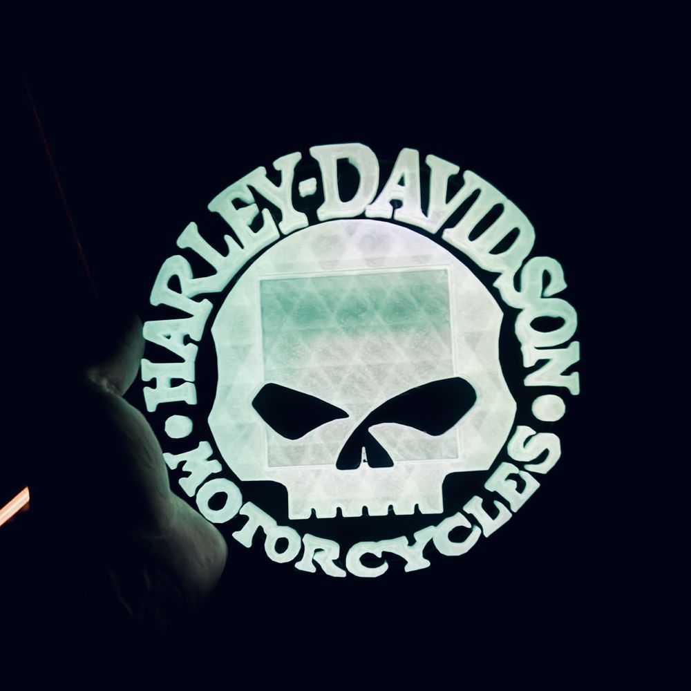 Jack Daniels/Harley Davidson - świecącą w ciemności podstawka - druk3D