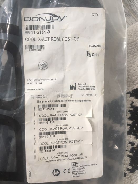 innowac.lekka orteza pooper. DONJOY X-ACT Rom KNEE (ZEGAR)