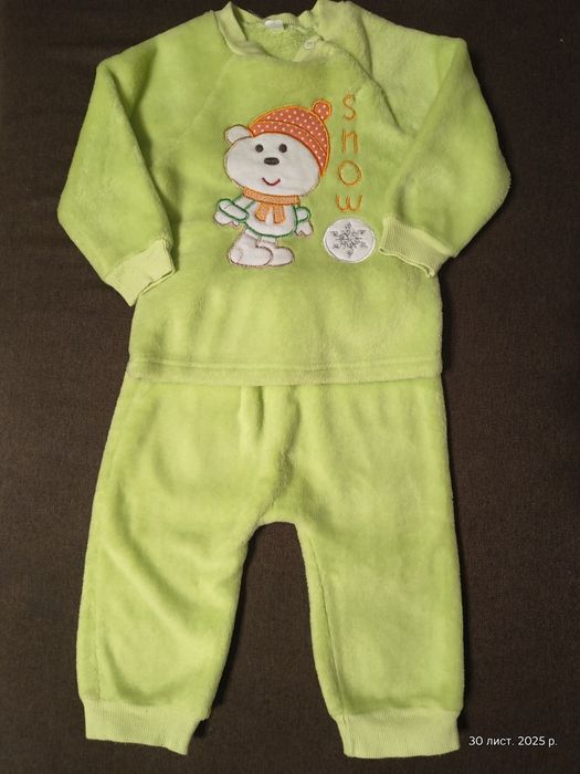 Тепла піжамка. Велсофт. 9-12міс