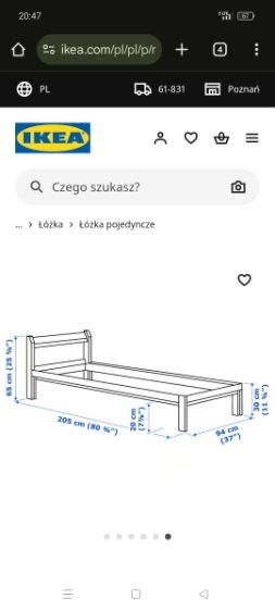 Łózko pojedyncze z materacem i szczebelkami - Komplet x2