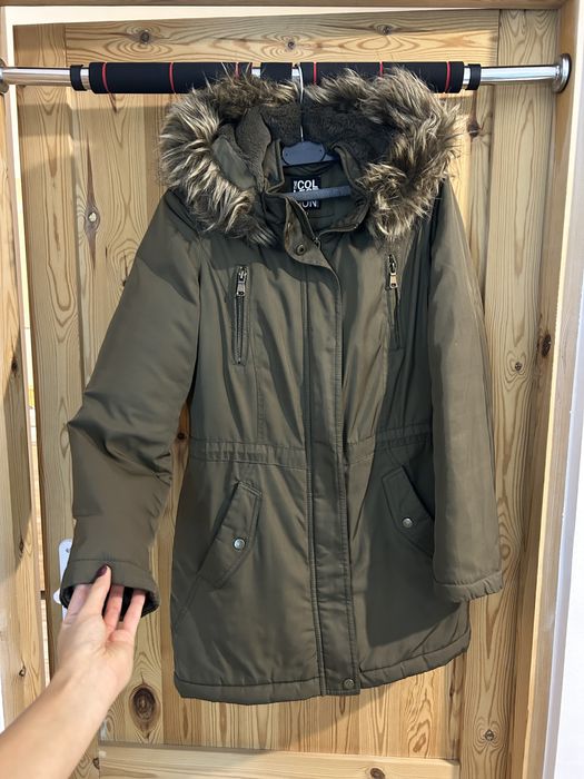 Kurtka płaszczyk parka ciepła z futerkiem futro płaszcz płaszczyk