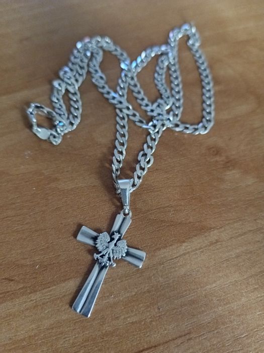Srebrny łańcuszek + krzyżyk srebro też
