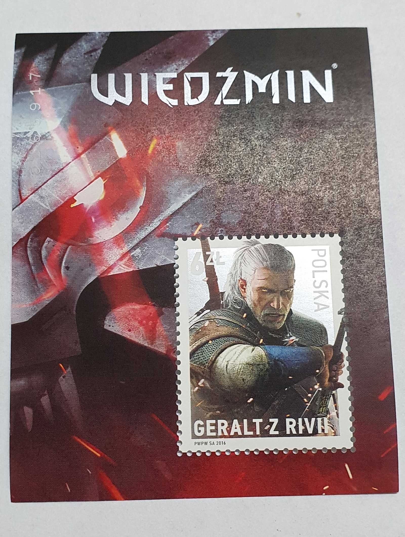 Znaczek Pocztowy Bloczek Wiedźmin Witcher Geralt z Rivii 4718 Blok 294