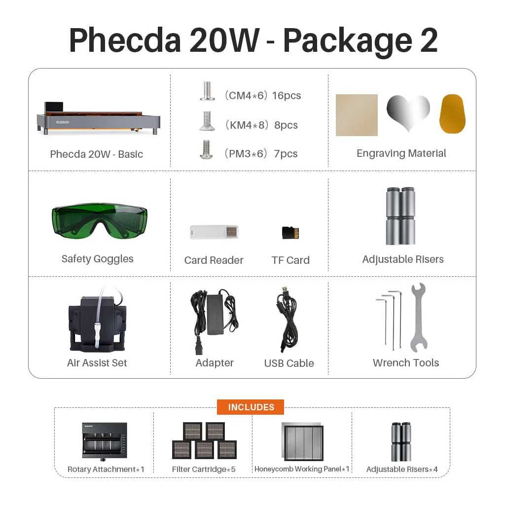 Impressora Phecda Elegoo (Gravação/Corte) full extras + Caixa Proteção