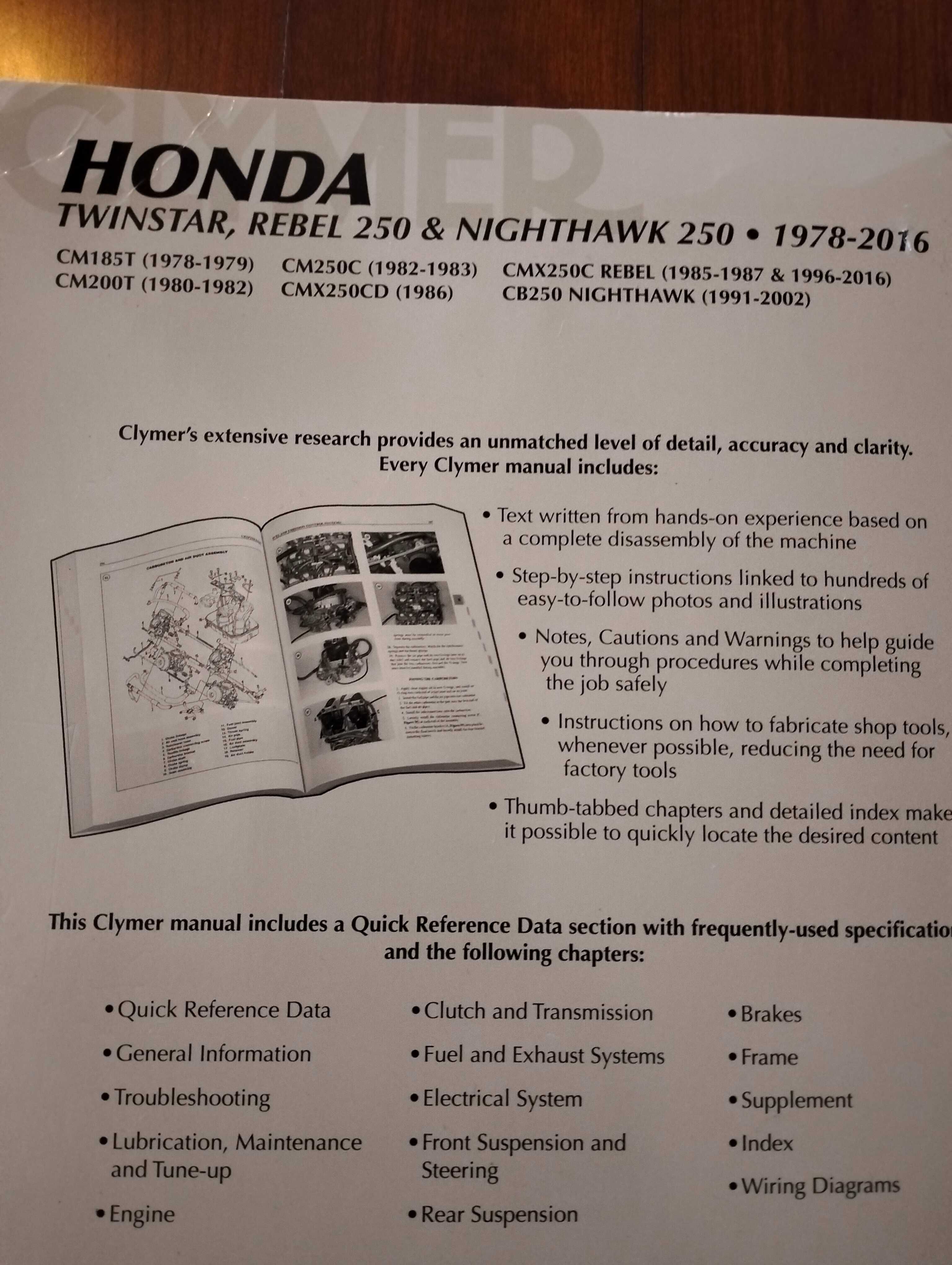 Clymer - Honda Twinstar, Rebel e Nighthawk 250