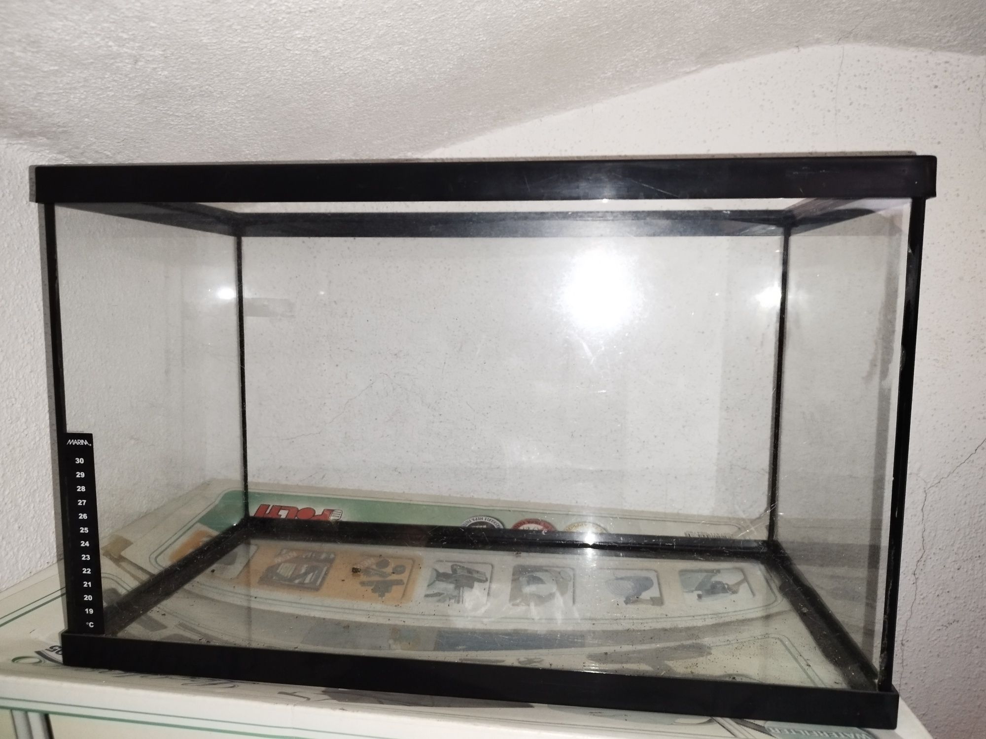 Aquário de vidro 50x30 cm