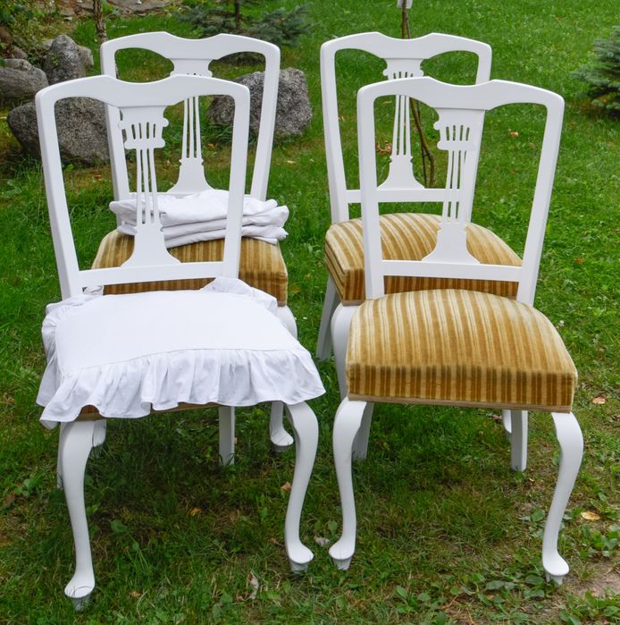 Krzesła ,białe ,Shabby Chic ,drewno