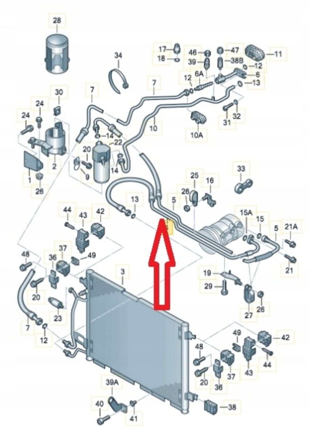 Audi A4 B5, passat B5 трубка кондиционера компресор радиатор