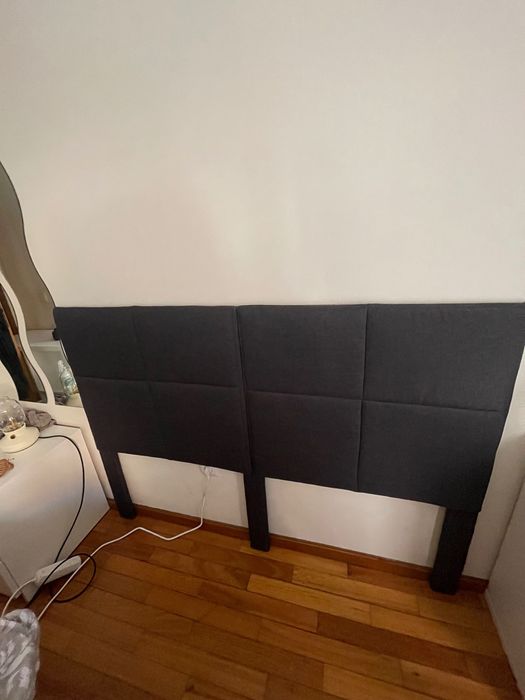 Cabeceira cinzento escuro cama casal