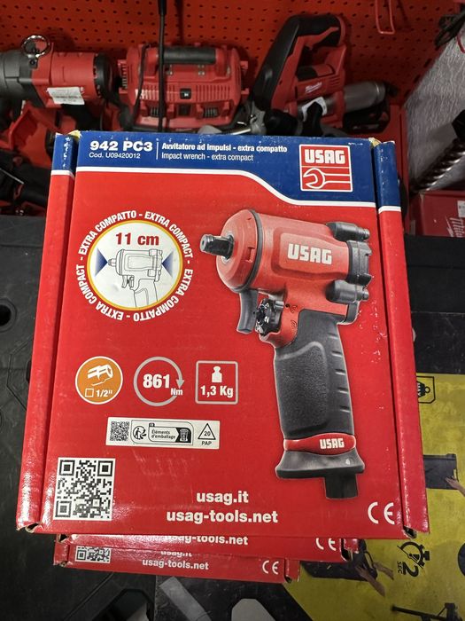 Пневмогайковерт USAG 942 PC3 1/2 Гайковерт пневматичний 861 Нм