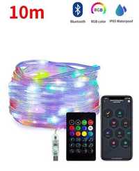 Умная светодиодная лента-гирлянда RGB 10м 100LED , Bluetooth + пульт