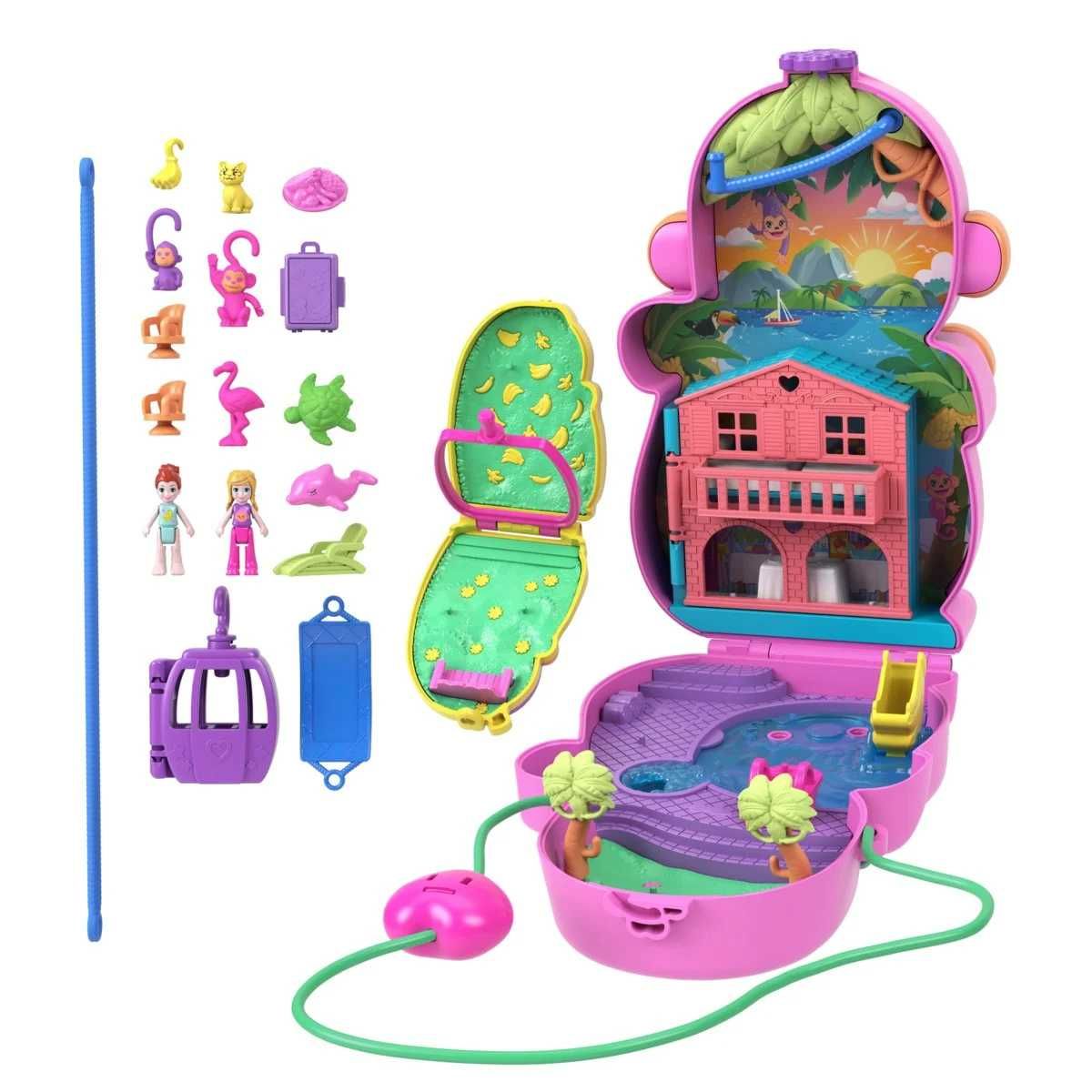 Nowa Mattel Polly Pocket Adventures in Rio Monkey Baby Prezent Dziecka