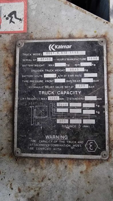 Wózek widłowy widlak KALMAR 1.5 T