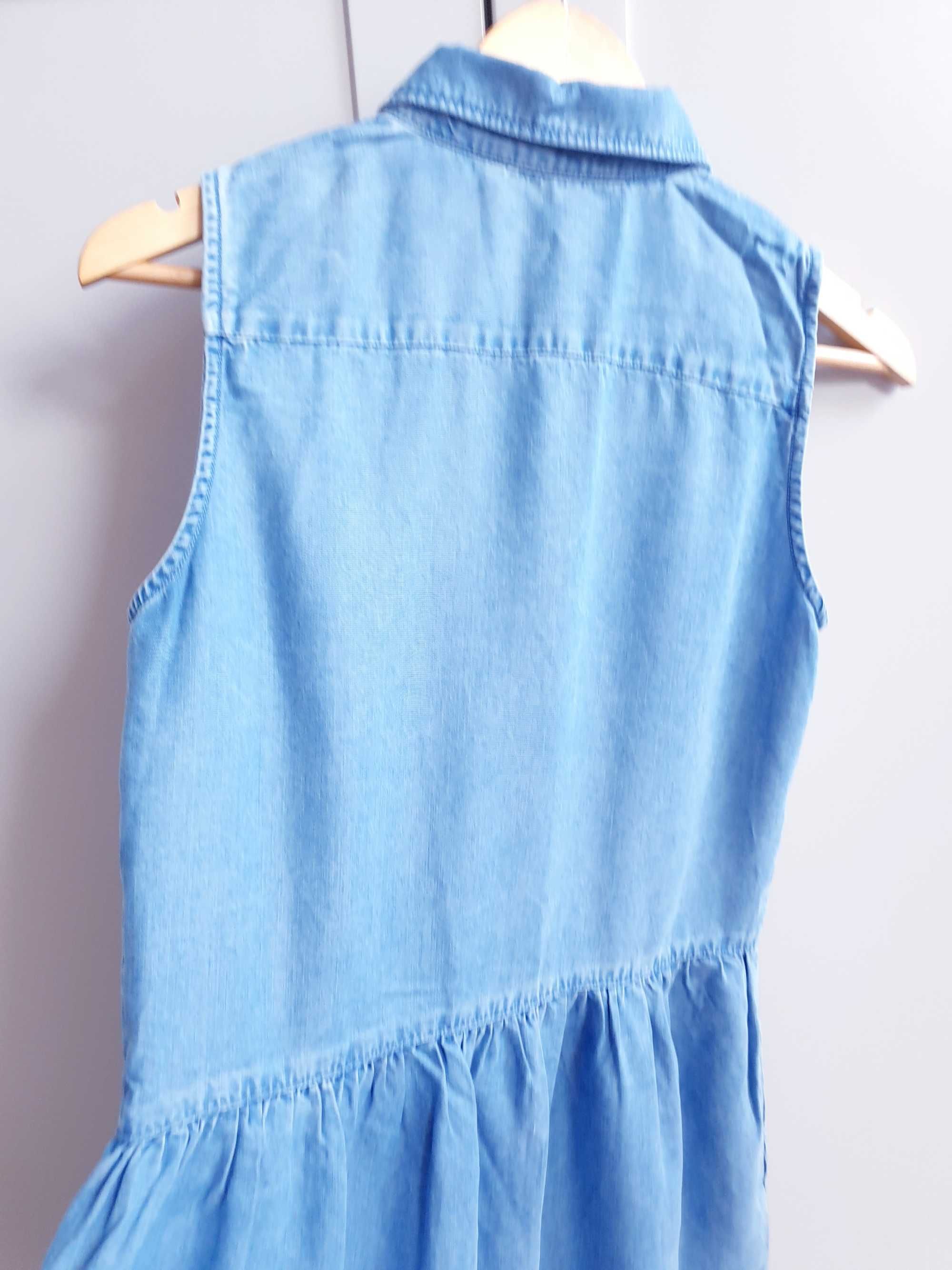 Niebieska dżinsowa jeansowa sukienka 100% lyocell S 36 Mango