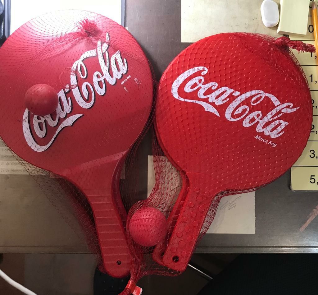 Raquetes de praia Coca-Cola embalagem origem - Novas