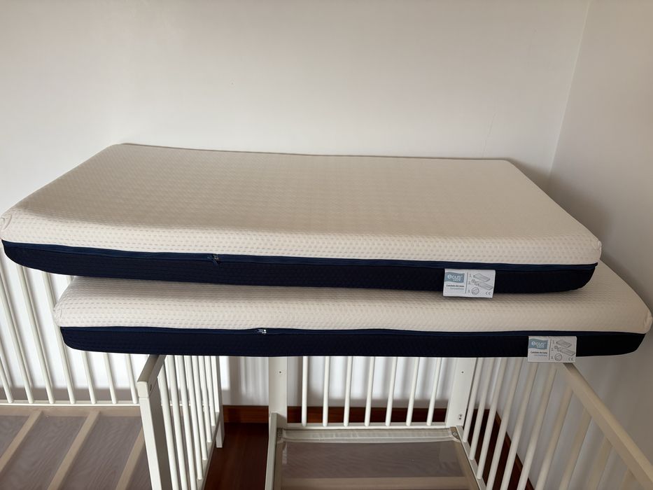 Gémeos: 2 berços IKEA Gulliver + colchões Ecus Kids 120x90 em garantia