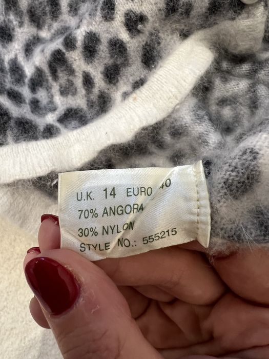Angora sweter sweterek kardigan panterka pepard print zwierzący