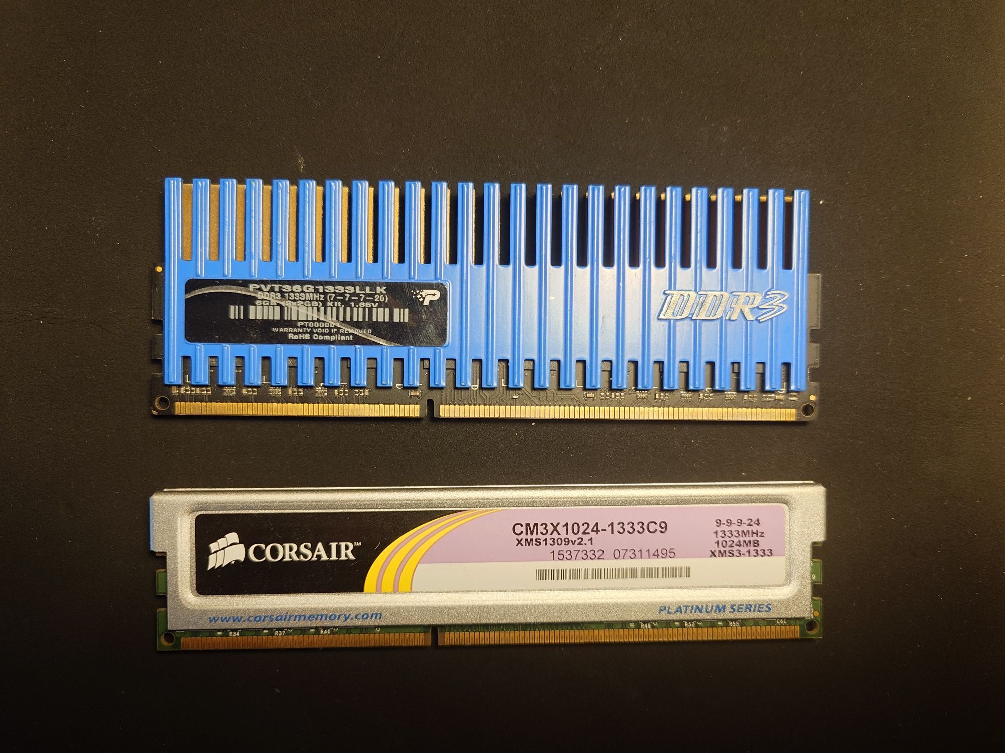 Оперативна пам'ять ddr3. Комплект 2Gb+1Gb