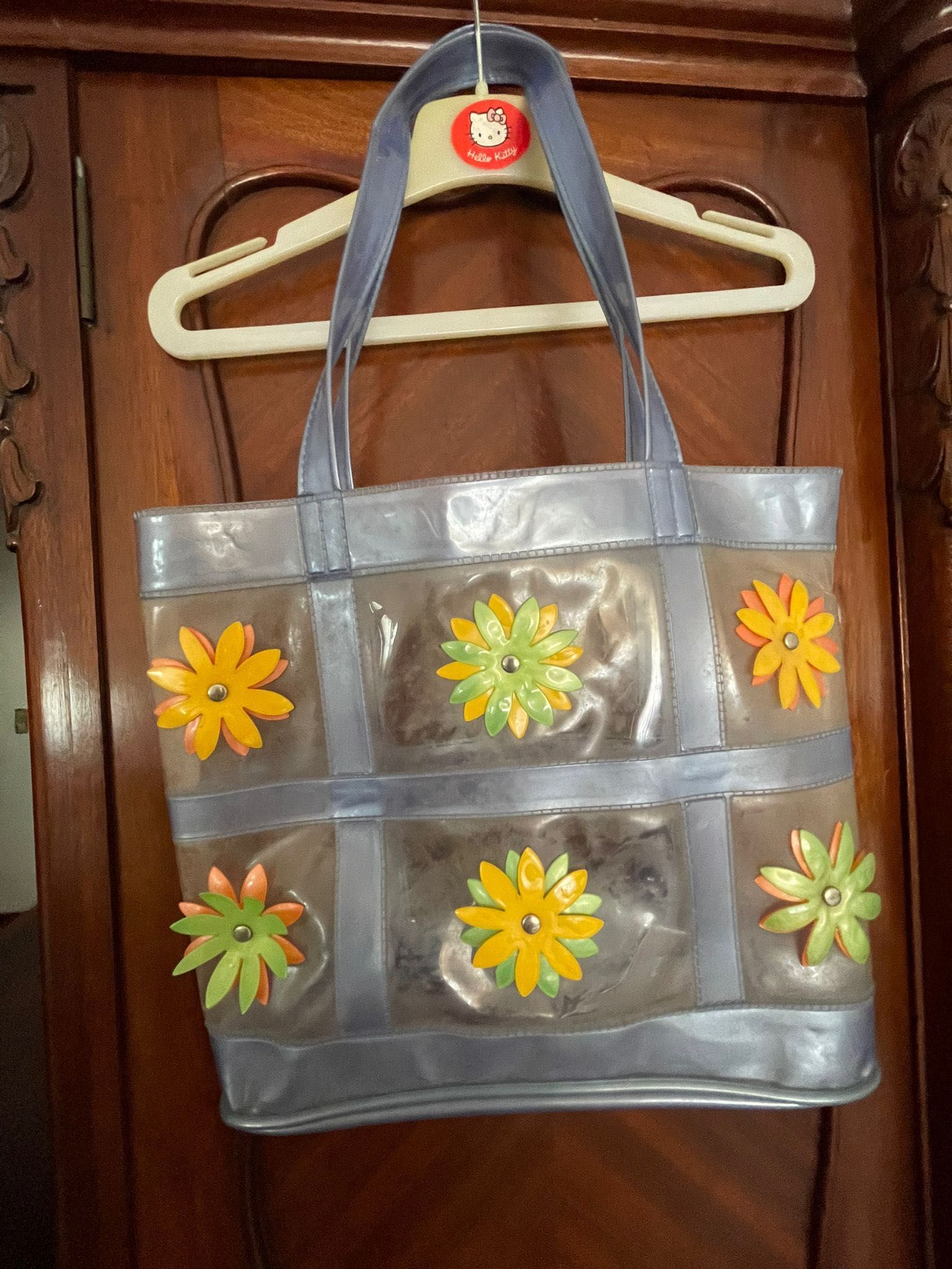 Tote bag plástico com flores