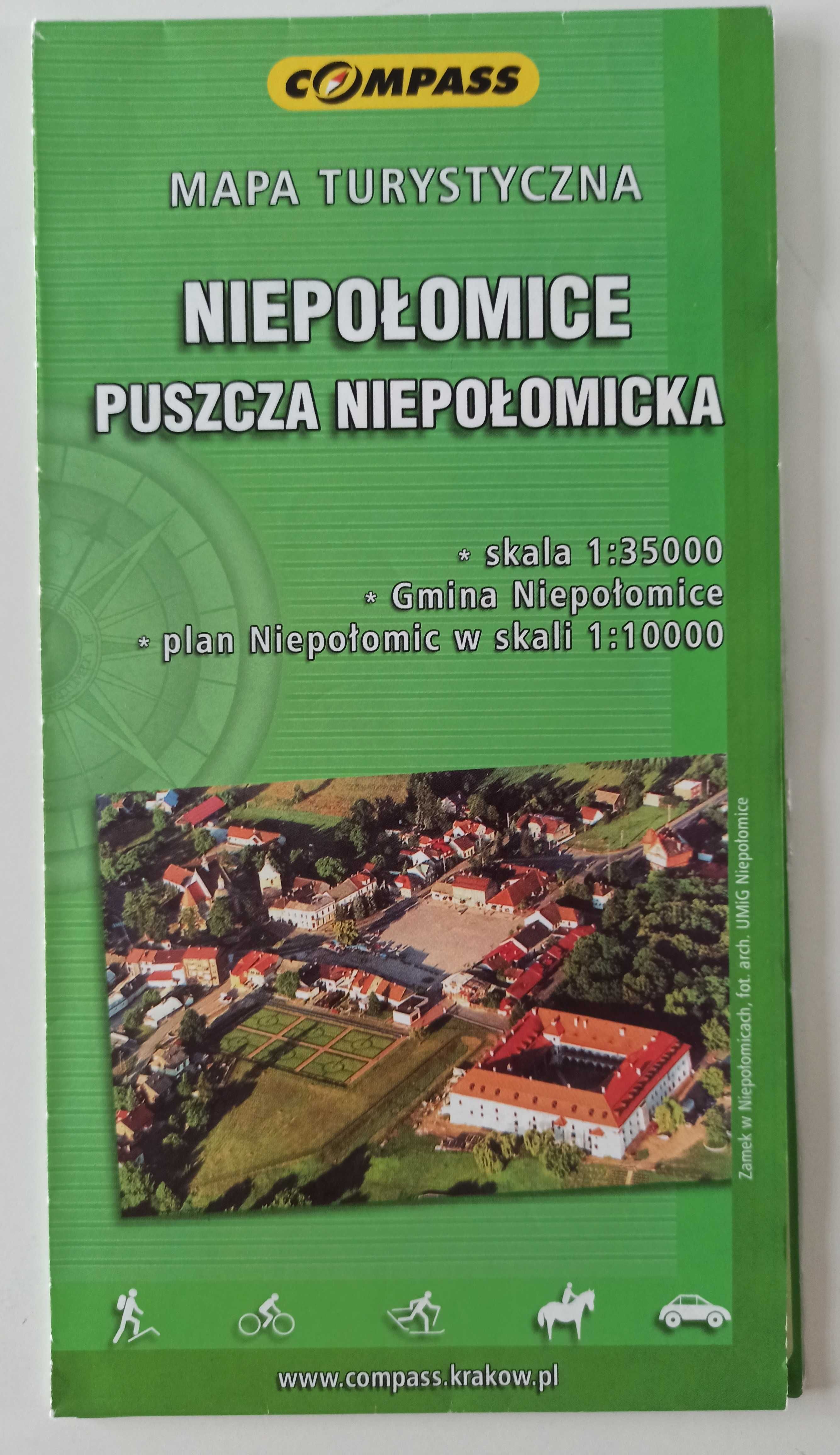 Niepołomice Puszcza Niepołomicka mapa turystyczna 2004