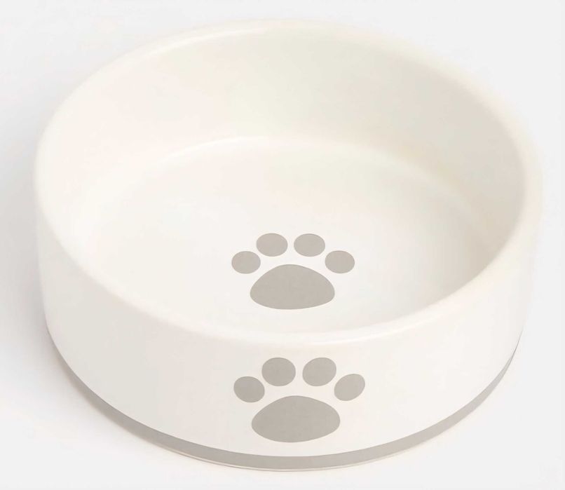 Ceramiczna miska ze wzorem łapy dla kota i psa Sinsay