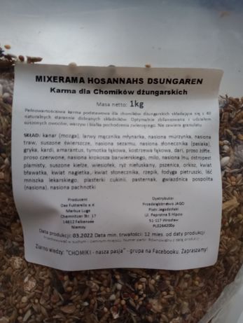 MIXERAMA 1 kg - karma dla chomików dżungarskich