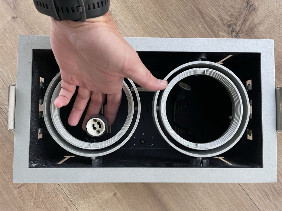 Nowoczesna duża lampa wpuszczana w sufit - zestaw 2 sztuk lamp