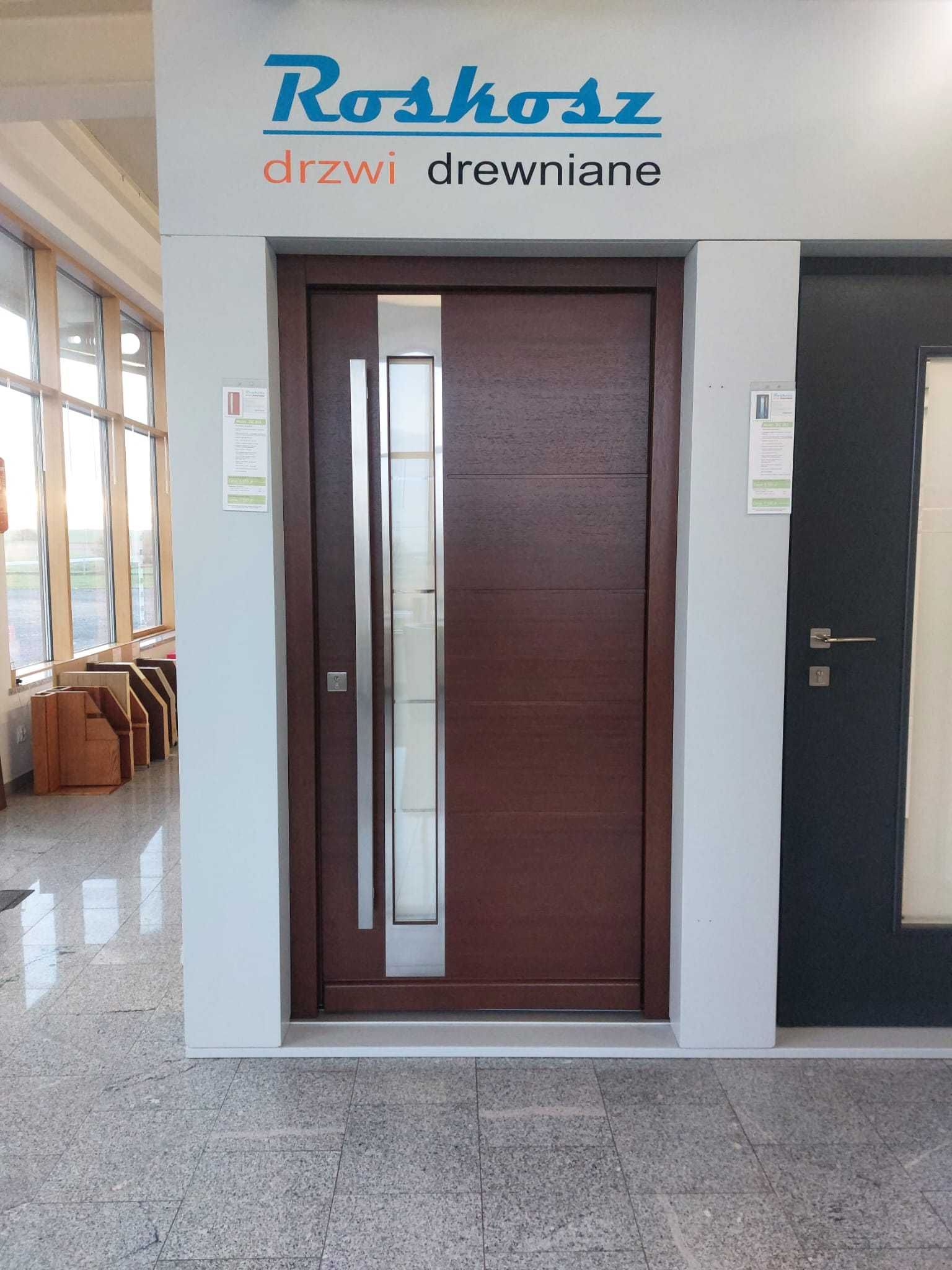 Drzwi zewnętrzne 80mm drewniane ocieplane CERTYFIKAT ciepłe powietrze