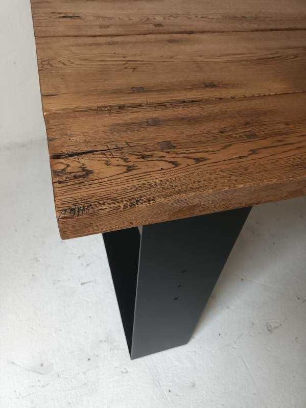 Stół dębowy na metalowych nogach 220x90