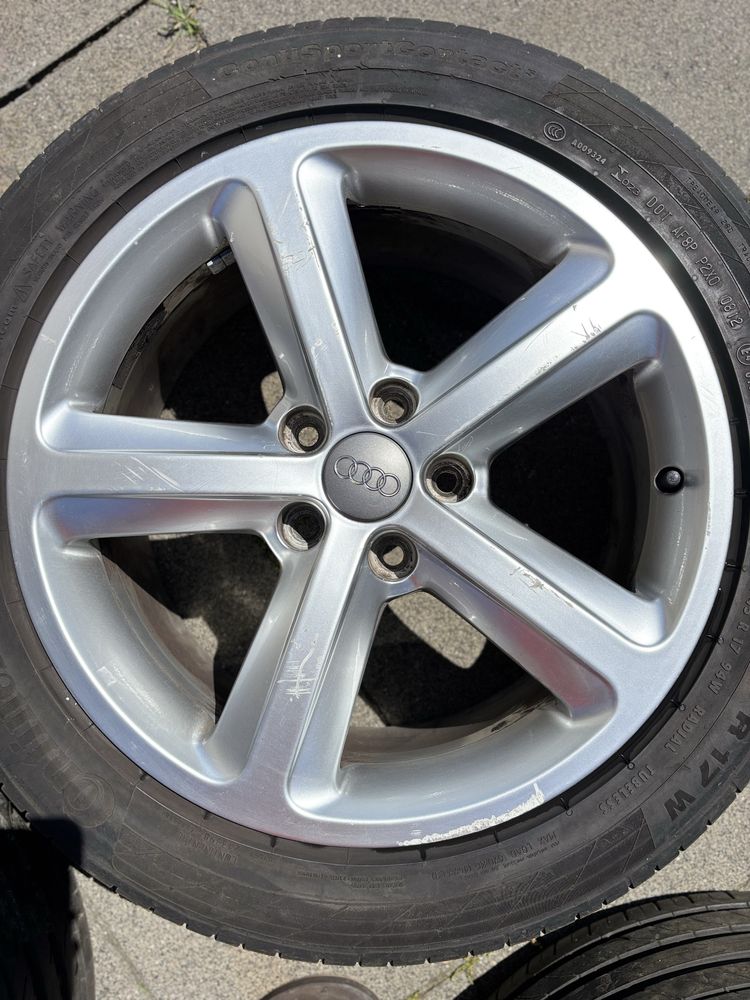 5x112 Alufelgi R17 Audi A4 B7 B6 TT Letnie Opony Continental 235/45/17